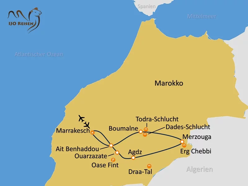 Reiseverlauf Marokko