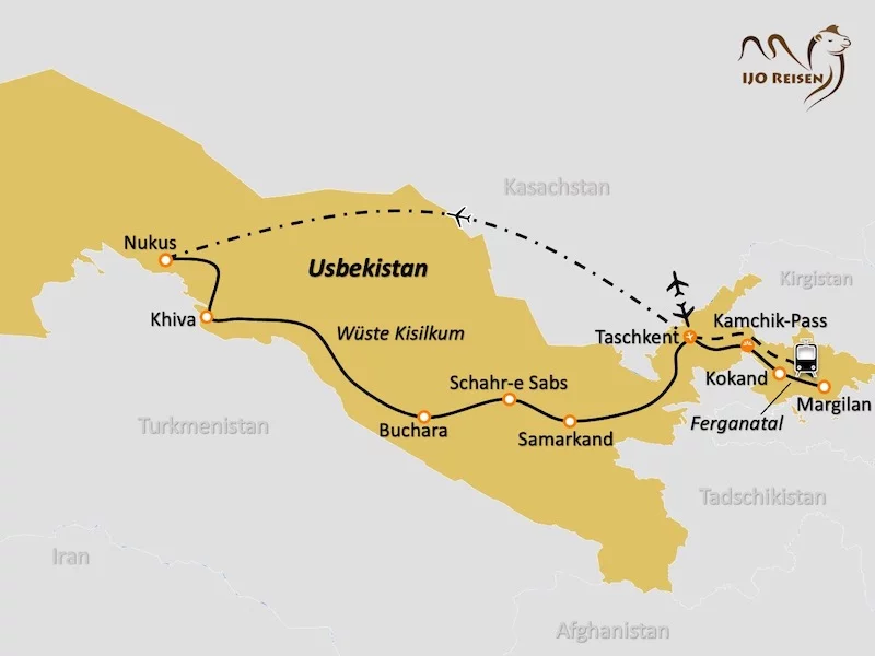 Usbekistan Reiseverlauf