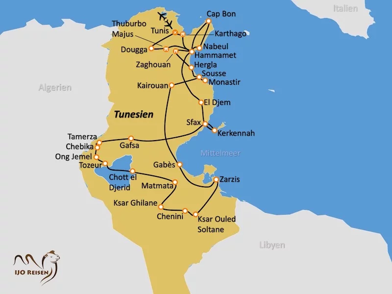 Tunesien Reiseverlauf