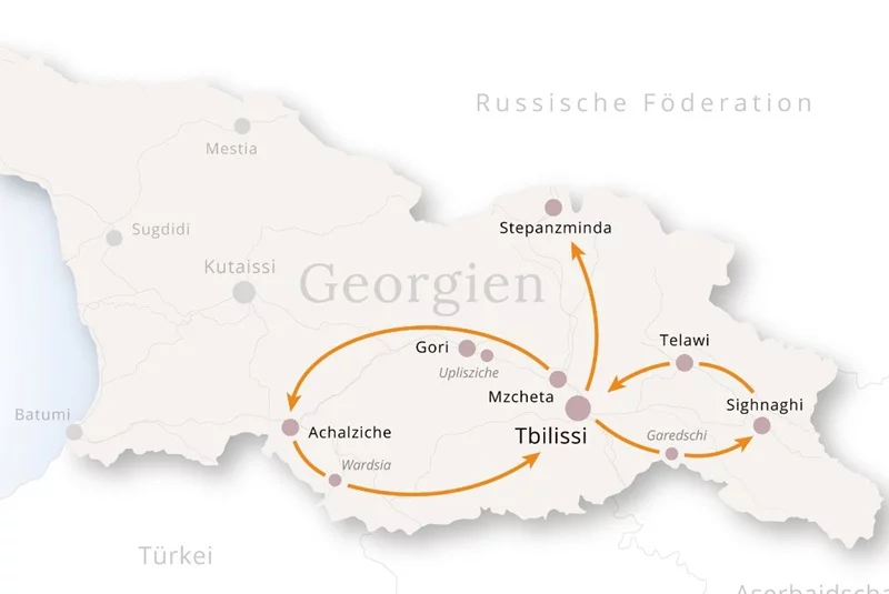 Reiseroute Georgien